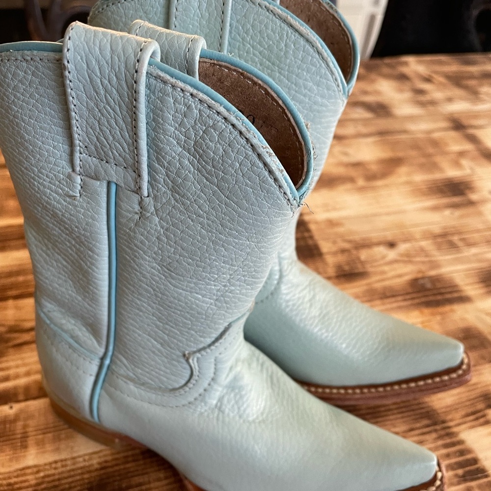 toddler blue leather boots